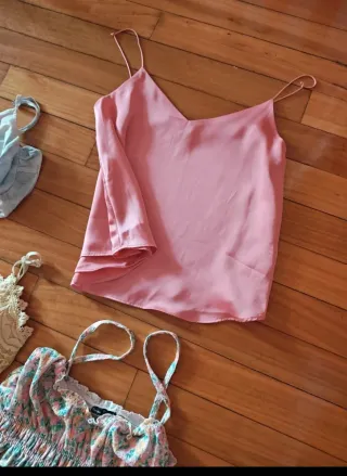 Lote 5 Tops Mujer: Azul, Rosa, Blanco