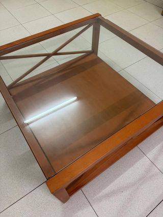 Mesa de centro madera y cristal