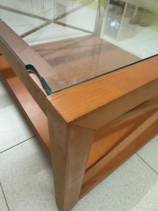 Mesa de centro madera y cristal