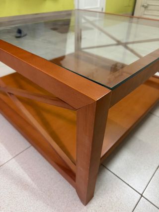 Mesa de centro madera y cristal
