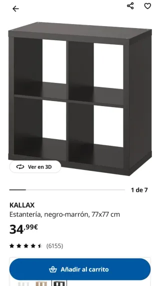 Mueble Kallax Ikea Negro y Madera