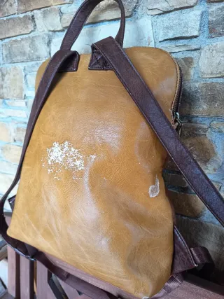 Mochila bolso marrón y beige Desigual