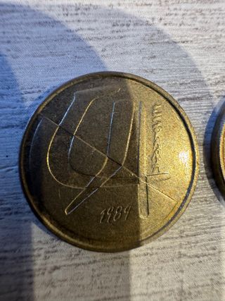 2 Monedas 5 Pesetas 1989