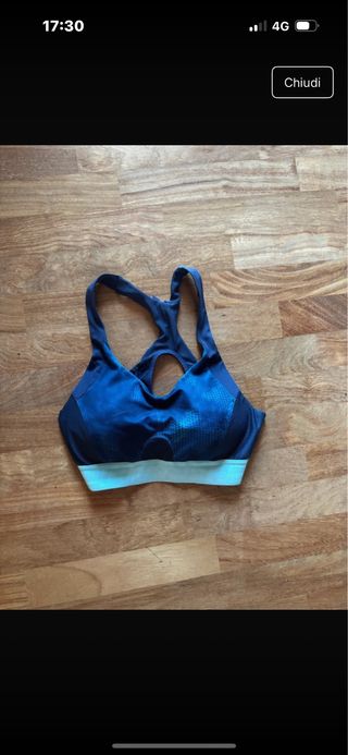 Reggiseno sportivo blu e verde acqua