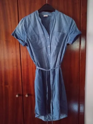 Vestido estilo camisa azul