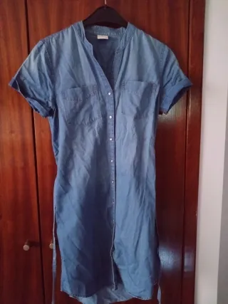Vestido estilo camisa azul