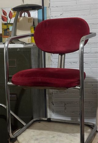 Sillas vintage cantilever metal terciopelo