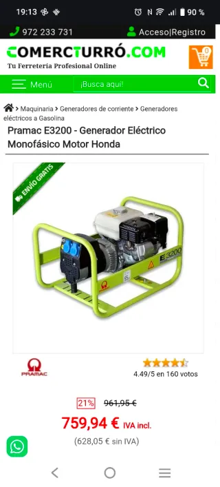 Generador Honda Pramac E3200