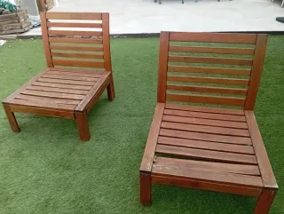 Silla exterior de madera