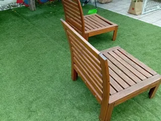 Silla exterior de madera