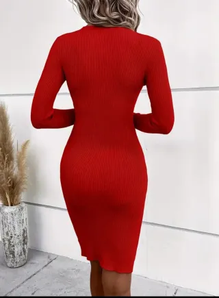 Vestido rojo manga larga