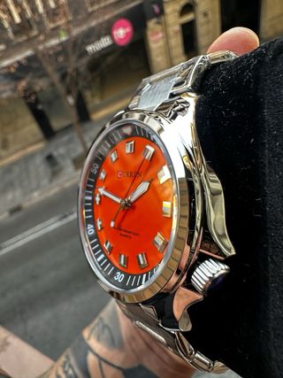 Reloj Curren Naranja y Plateado