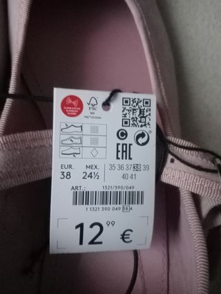 Manoletinas rosas talla 38