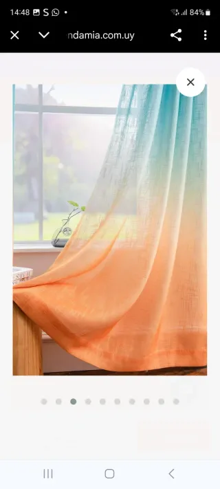 Cortina degradado naranja y turquesa