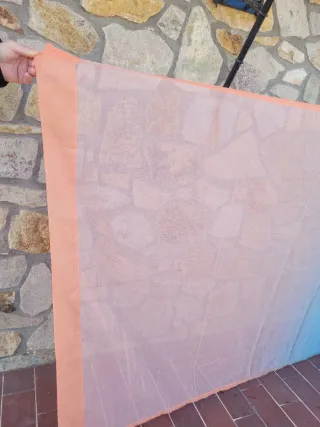 Cortina degradado naranja y turquesa