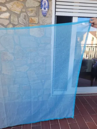 Cortina degradado naranja y turquesa