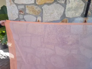 Cortina degradado naranja y turquesa