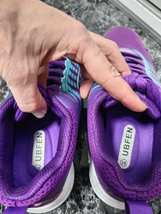 Zapatillas deportivas moradas y turquesa talla 38