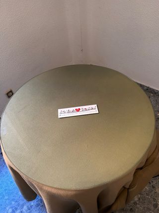 Mesa camilla redonda cristal y tela