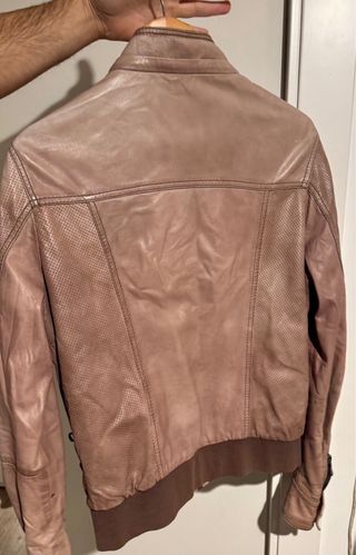 Chaqueta Cuero D&G Rosa Perforada