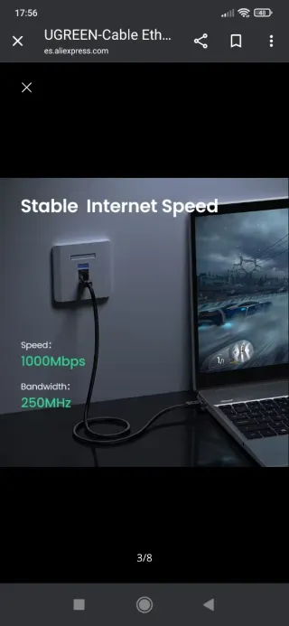 Cable Ethernet UGREEN Cat 6 1000Mbps 50Cm