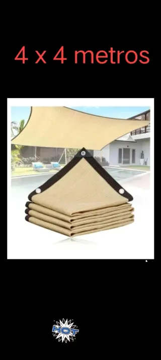 Toldo vela 4x4m beige