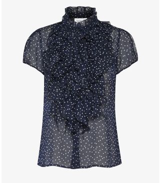 Blusa Saint Tropez gasa lunares volantes XL