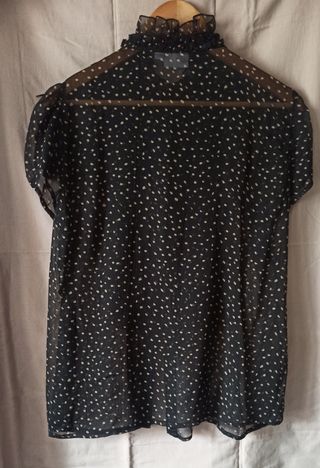 Blusa Saint Tropez gasa lunares volantes XL