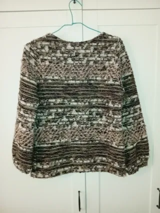 Jersey Zara grueso en tejido combinado