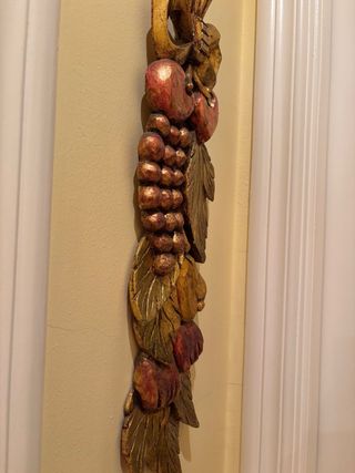 Adorno de pared frutas madera dorado