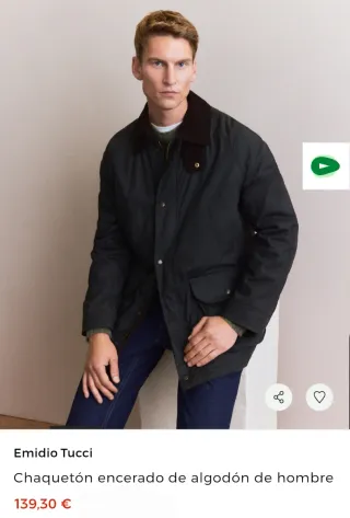 Chaquetón encerado Emidio Tucci verde