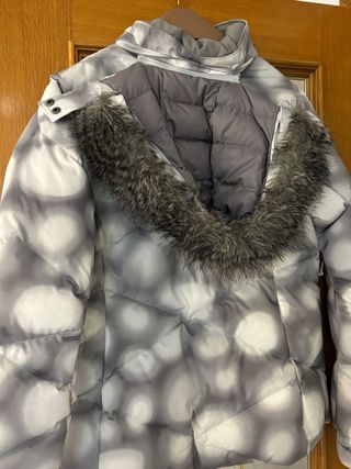 Chaqueta Columbia esquiar mujer gris/blanca