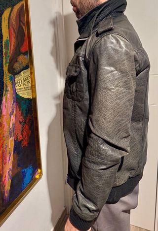 Chaqueta Piel Negra Superdry Talla M