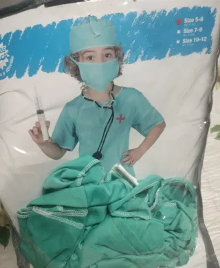 Disfraz enfermero infantil, talla 5-6 años