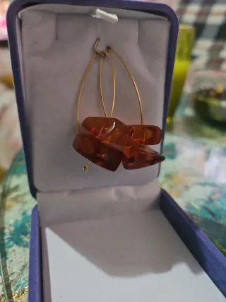 Pendientes Joyería Ámbar y  Oro
