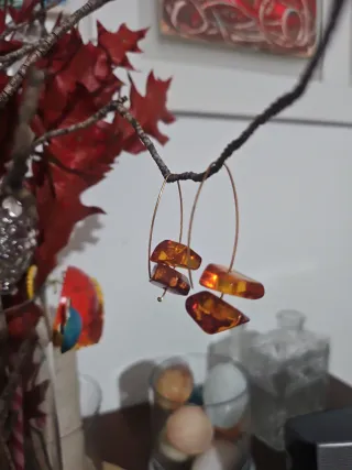 Pendientes Joyería Ámbar y  Oro