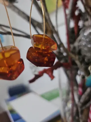 Pendientes Joyería Ámbar y  Oro