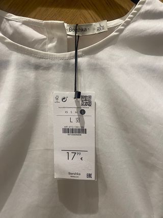 Camisa Bershka blanca talla L