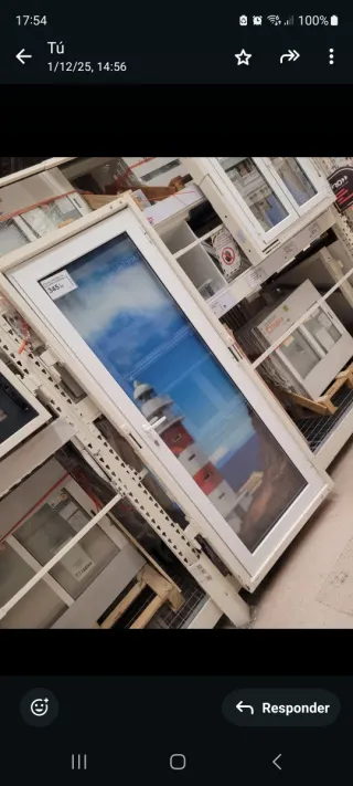 Puerta de aluminio con doble cristal 80x210