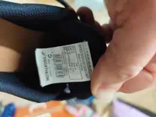 Zapatillas niño montaña trekking azul naranja