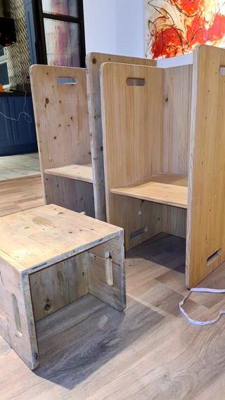 Tre torri di apprendimento e sedia Montessori 80x40