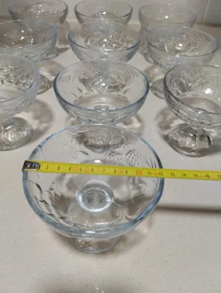 10 Copas de cristal para postre