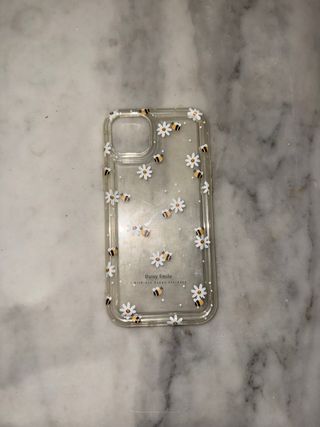 Funda iPhone 14 Plus con abejas y margaritas