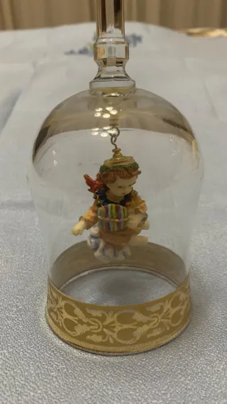 Campanella vetro angelo vintage