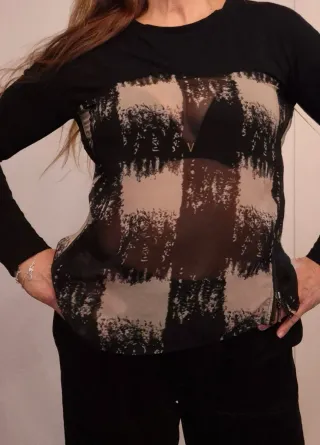 Camiseta Koralline Beige y Negra