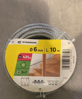 Cable acero galvanizado 6mm x 10m