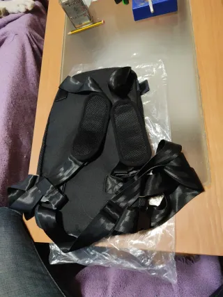 Transportín para animales azul y negro