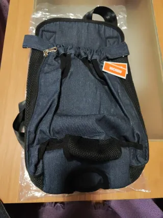 Transportín para animales azul y negro