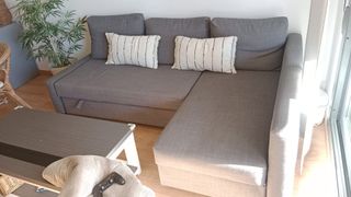 Sofá modular gris tela