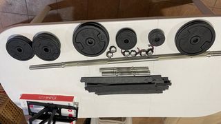 Kit Mancuernas y Barra Pesas DOMYOS